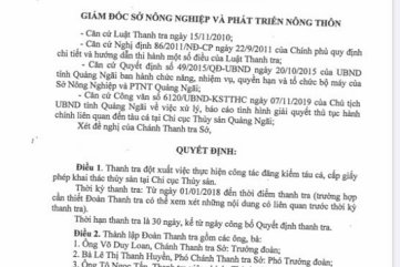 Quảng Ngãi: Thanh tra đột xuất thủ tục hành chính liên quan đến tàu cá