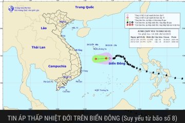 TIN ÁP THẤP NHIỆT ĐỚI TRÊN BIỂN ĐÔNG (Suy yếu từ bão số 8)