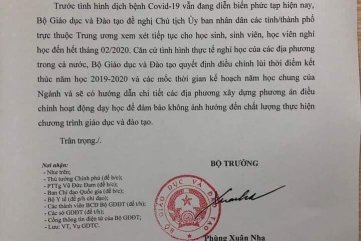 BỘ GD-ĐT ĐỀ NGHỊ CÁC ĐỊA PHƯƠNG XEM XÉT CHO HỌC SINH NGHỈ HỌC ĐẾN HẾT THÁNG 2