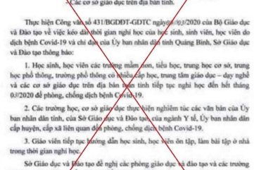 Nhiều văn bản giả mạo cho học sinh nghỉ hết tháng 3