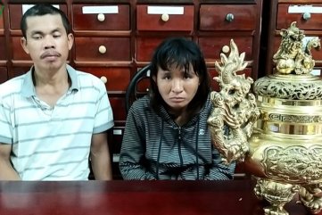 Bắt hai đối tượng trộm lư hương đồng ở đền thờ Anh hùng liệt sĩ Võ Thị Sáu
