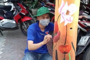 Bích họa trên cột điện ở Quảng Ngãi