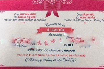 GIA ĐÌNH THỨ 2 TẠI HUYỆN BÌNH SƠN (QUẢNG NGÃI) HOÃN ĐÁM CƯỚI ĐỂ PHÒNG CHỐNG DỊCH COVID-19