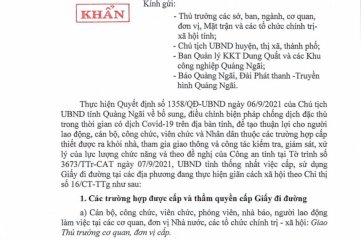 VỀ CẤP, SỬ DỤNG GIẤY ĐI ĐƯỜNG