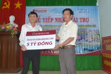 Agribank tài trợ 5 tỉ đồng xây trường học tại Lý Sơn