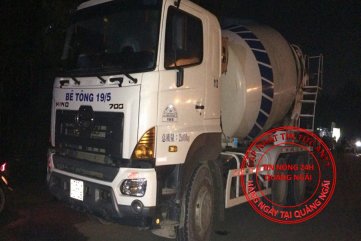Bình Sơn: XE BỒN TRỘN BÊ TÔNG CÁN CH.ẾT NGƯỜI LÚC NỬA ĐÊM