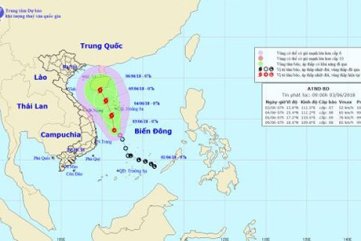 Áp thấp nhiệt đới giật cấp 9 trên Biển Đông