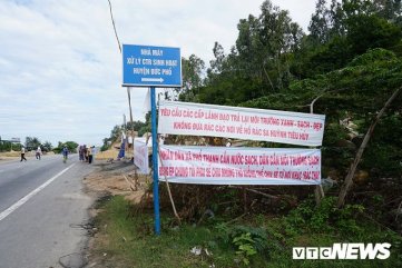 Dân tiếp tục chắn ngang đường vào nhà máy xử lý rác ở Quảng Ngãi