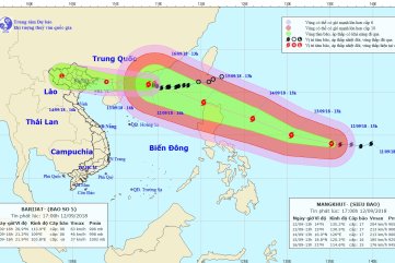 Siêu bão MANGKHUT mạnh cấp 17 hướng vào Bắc Biển Đông
