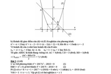 Gợi ý đáp án môn Toán tuyển sinh lớp 10 tại Quảng Ngãi năm học 2018 - 2019