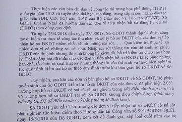 Quảng Ngãi có 2147 trường hợp hồ sơ đăng ký dự thi có sai sót